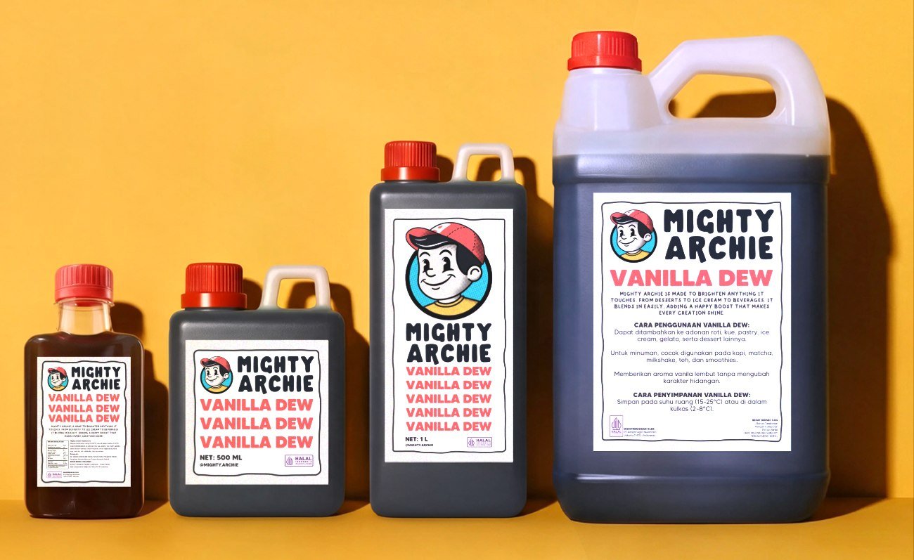 Mighty Archie Vanilla Dew in 100 ml, 500 ml, 1 L and 5 kg