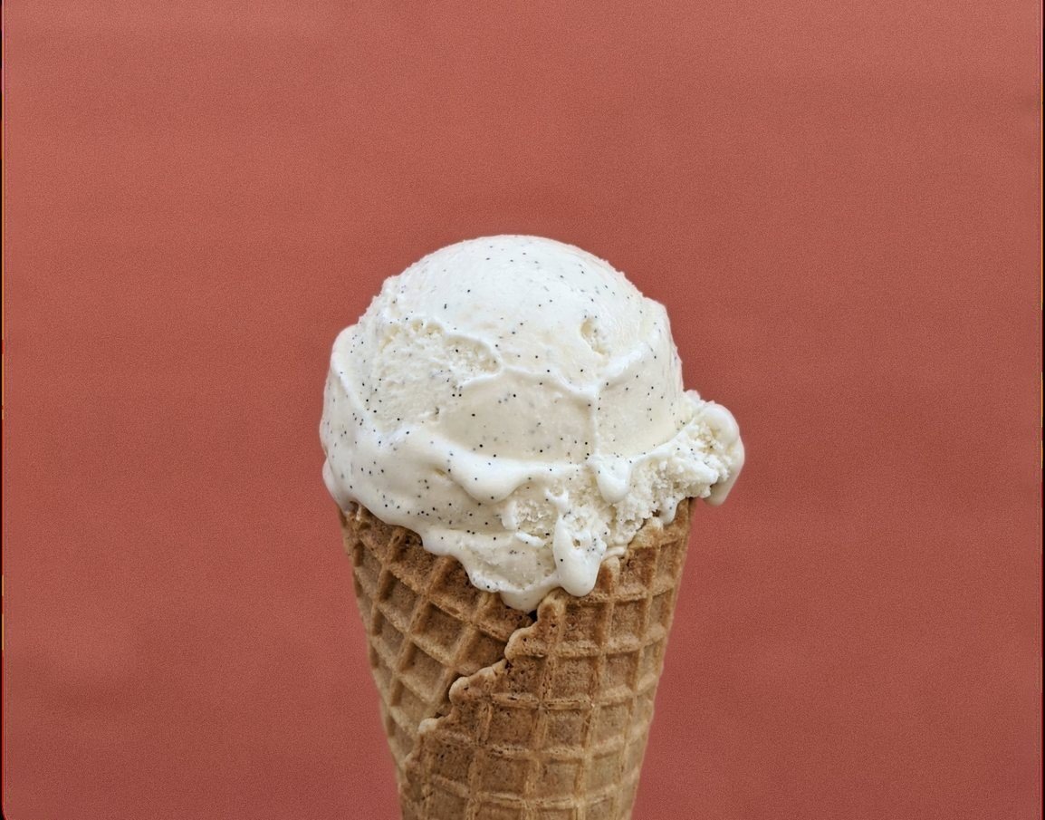 Vanilla bean ice cream made with Mighty Archie